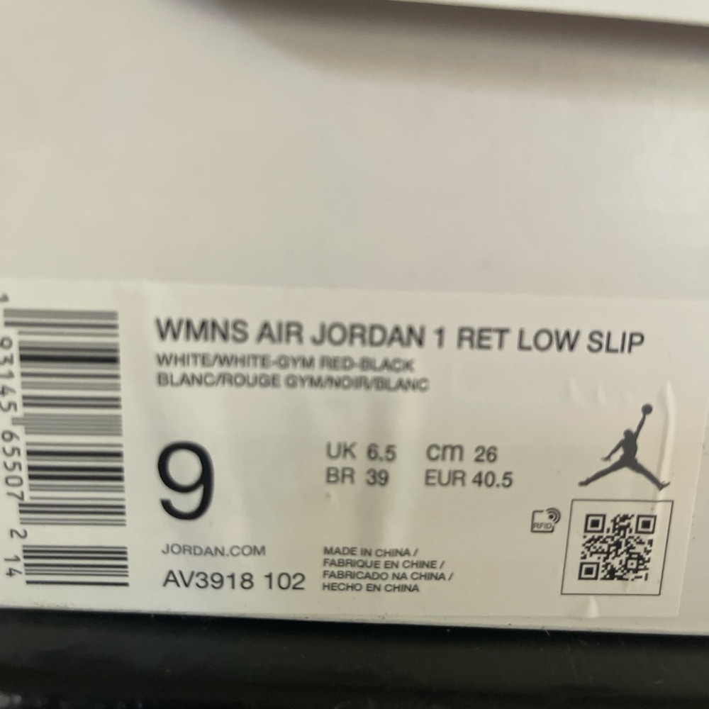 Jordan WMNS Air Jordan 1 Retro Low Slip - White/Gym Red/Black